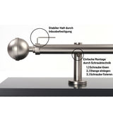 Gardinenstange Style 25mm Edelstahl-optik mit Kugel