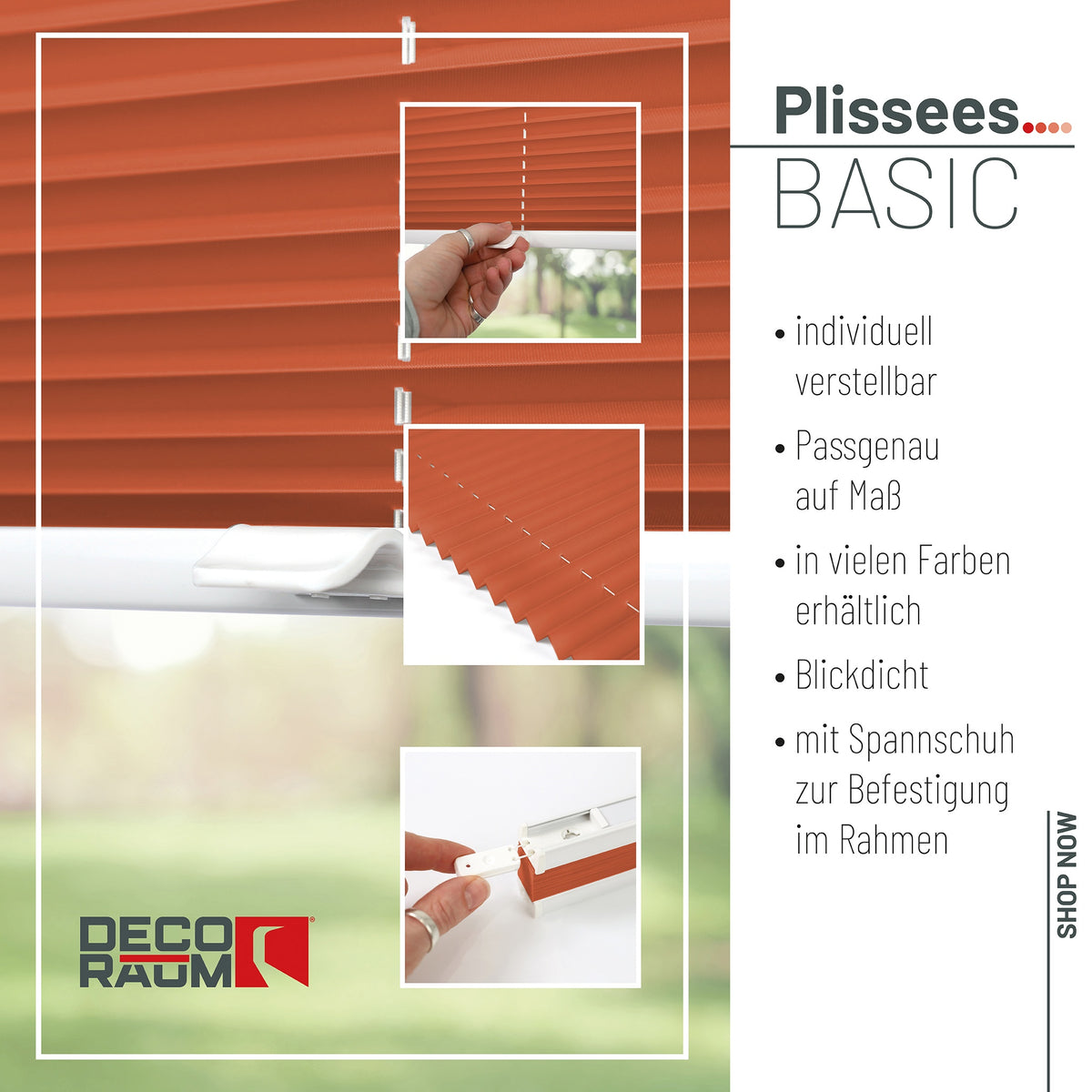 Plissee Basic Blickdicht nach Maß