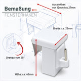 Fensterhaken Weiß Universal
