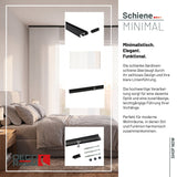 Gardinenschiene Innenlauf auf Maß 1-läufig Schwarz - Serie Minimal