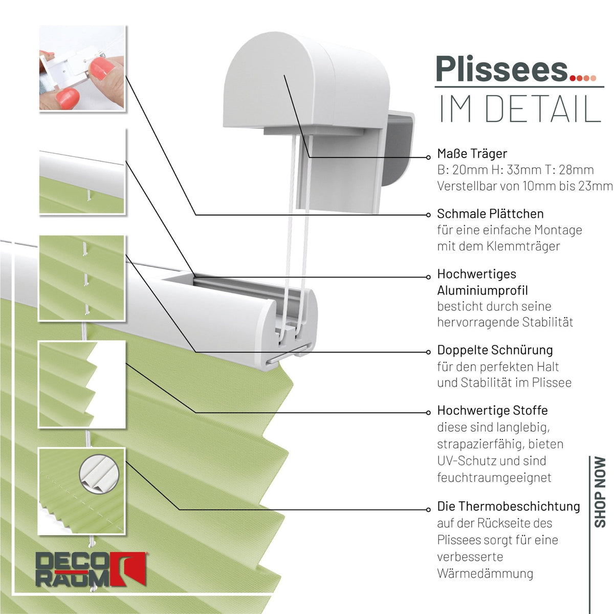 Thermo-Klemmfix-Plissee – ohne Bohren
