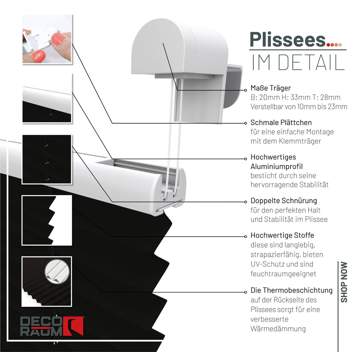 Thermo-Klemmfix-Plissee – ohne Bohren