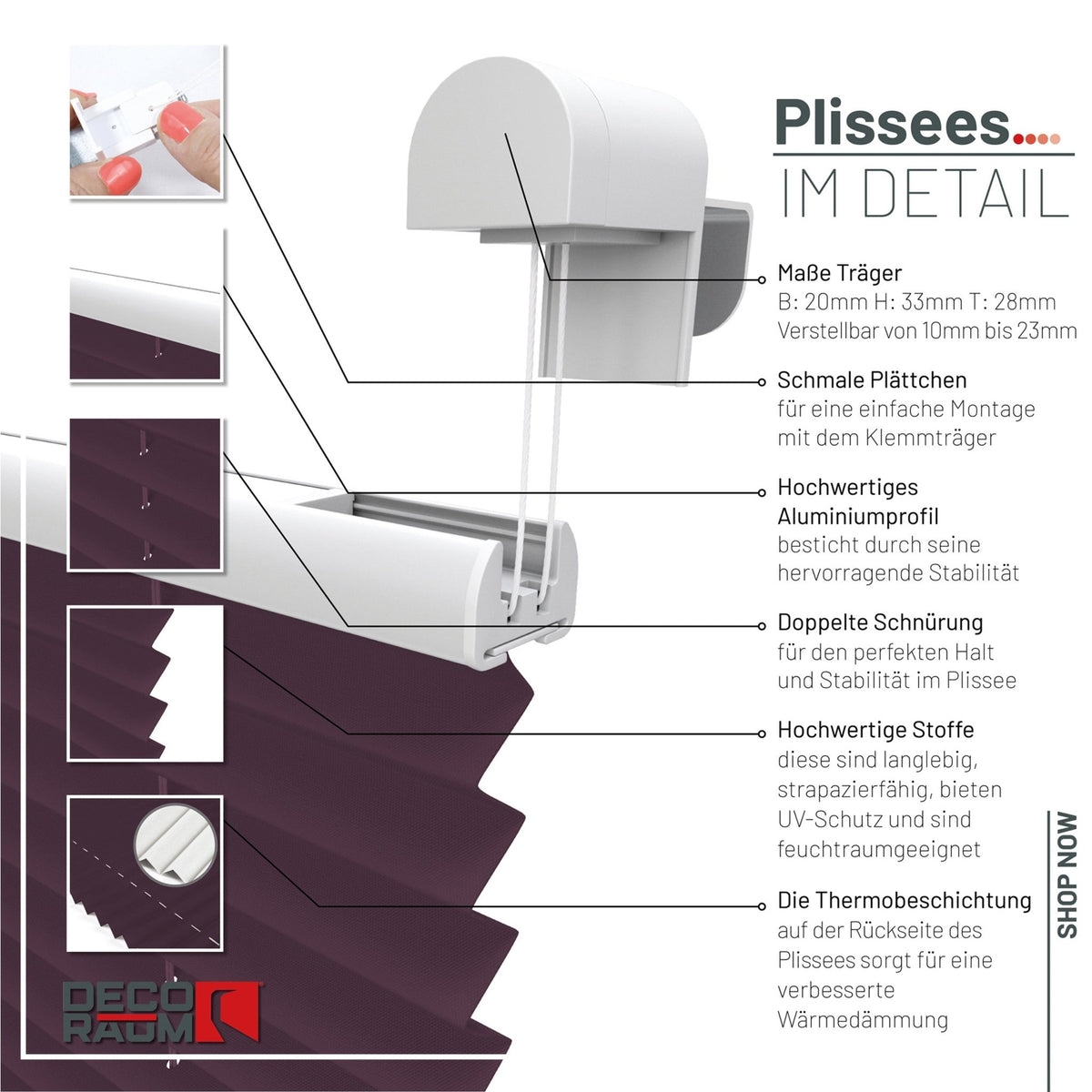 Thermo-Klemmfix-Plissee – ohne Bohren