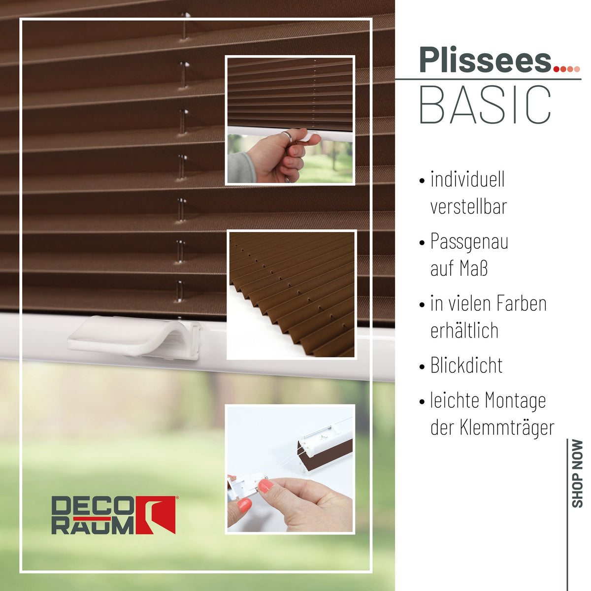 Klemmfix-Plissee blickdicht – ohne Bohren