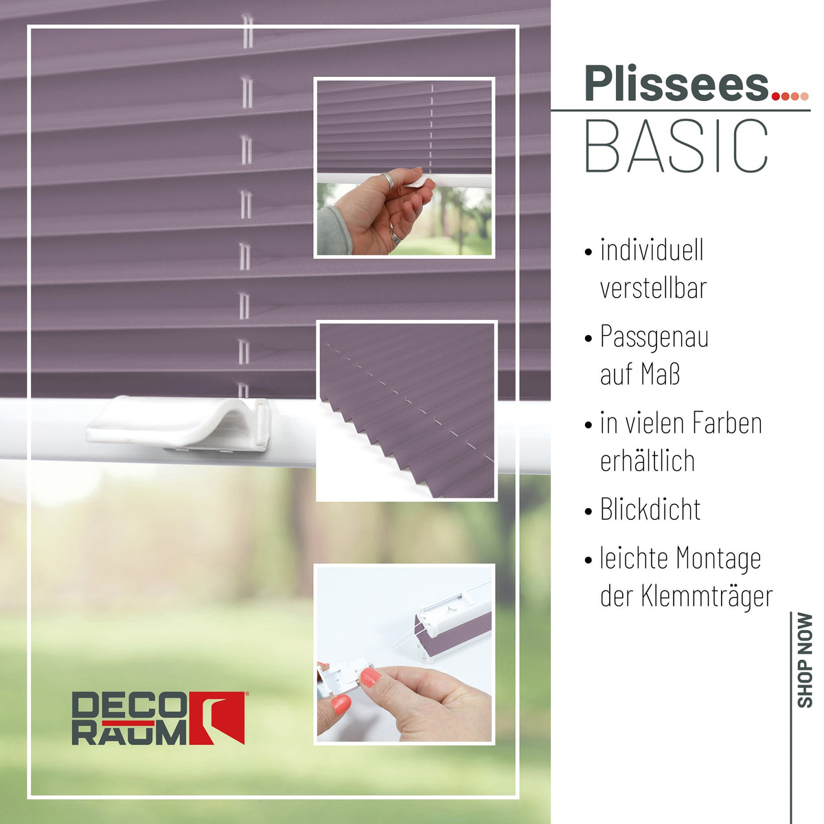 Klemmfix-Plissee blickdicht – ohne Bohren