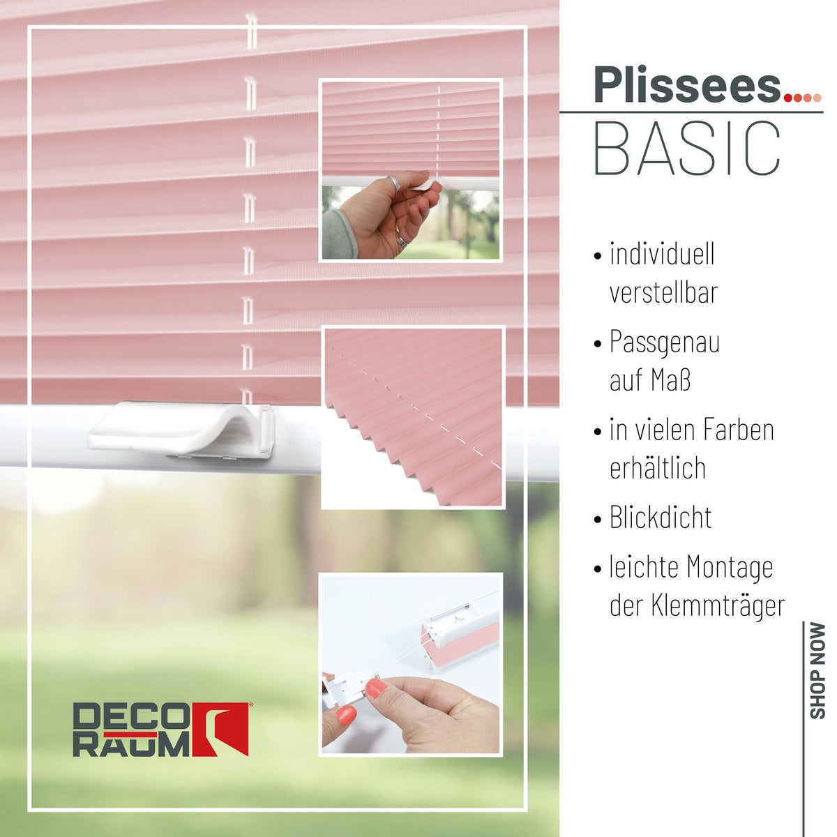 Klemmfix-Plissee blickdicht – ohne Bohren