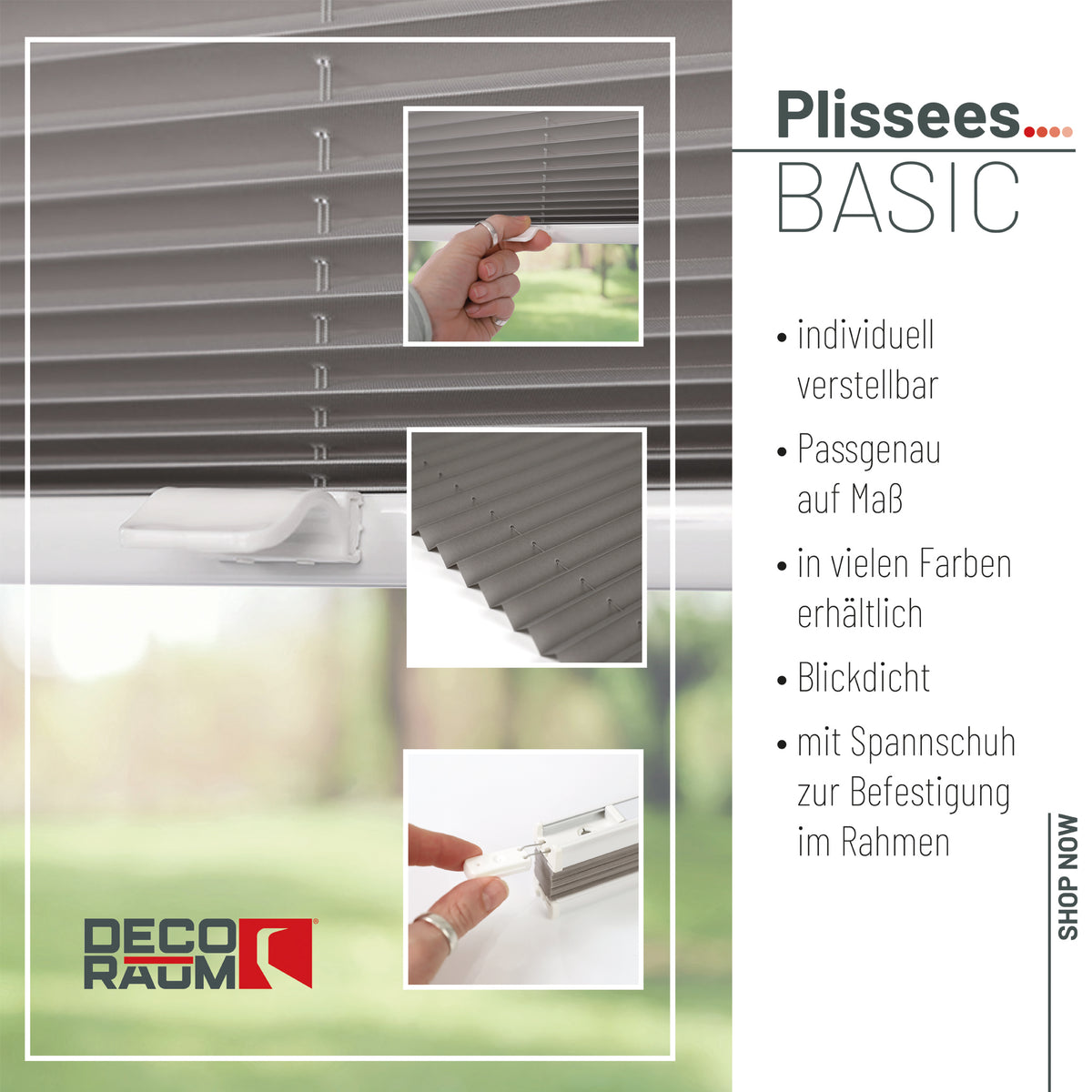 Plissee Basic Blickdicht nach Maß