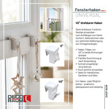 Fensterhaken Weiß Universal