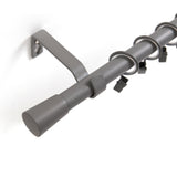 Curtain rod 19mm 1-track grey with cone complete set - Liya series