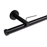 Obere Ansicht Gardinenstange Innenlauf Modern 20mm Schwarz mit Kappe - Deco-Raum®