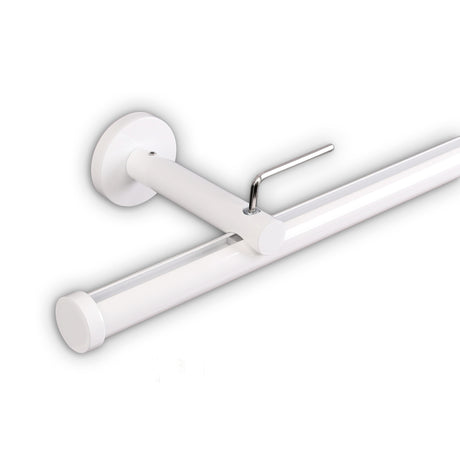 Gardinenstange Innenlauf Modern 20mm Weiß mit Kappe