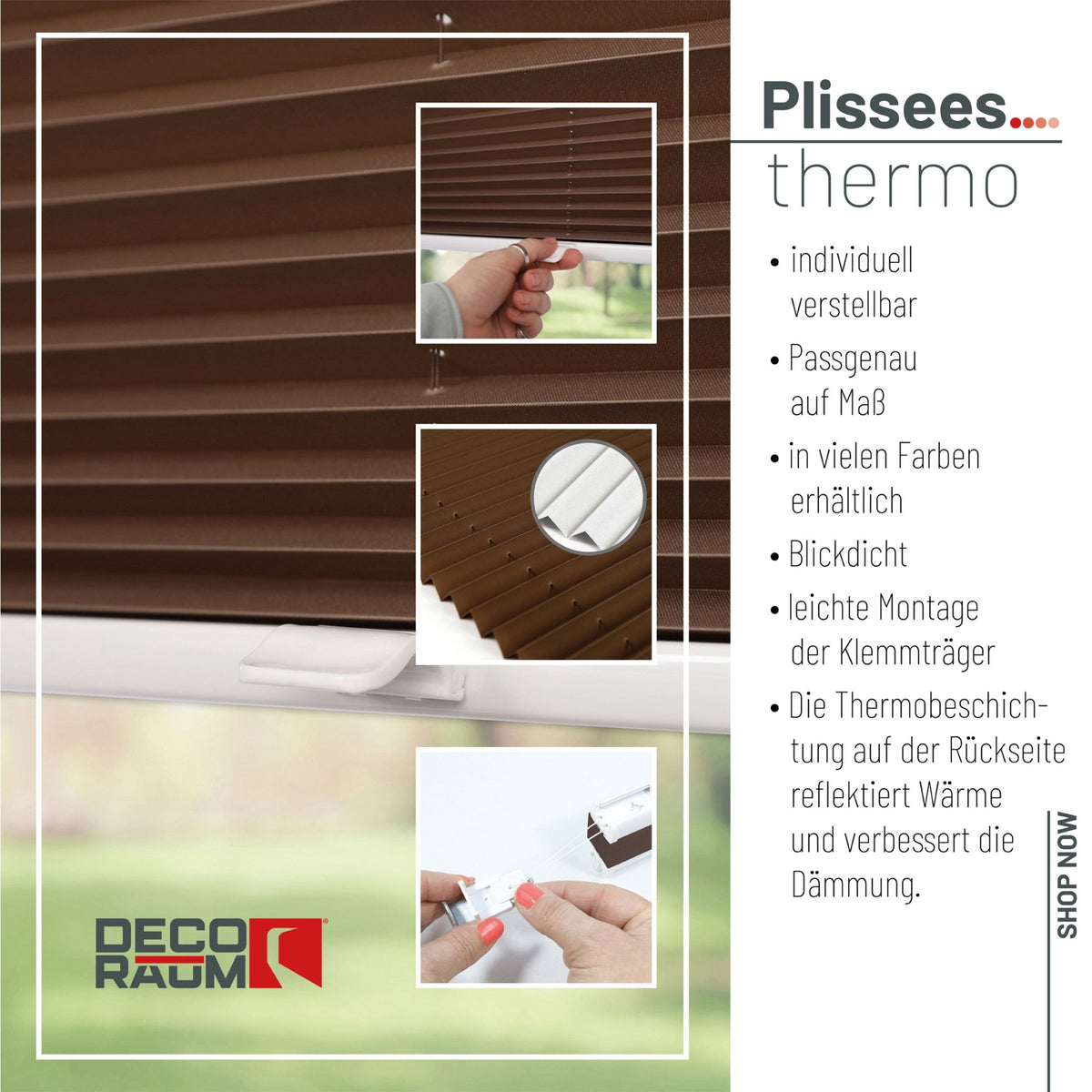 Thermo-Klemmfix-Plissee – ohne Bohren