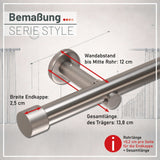 Style tringle à rideau en aspect inox embout 25mm
