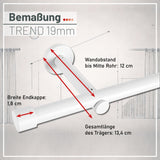 Custom-made curtain rod 25mm 1-track black matt with cap - Style series