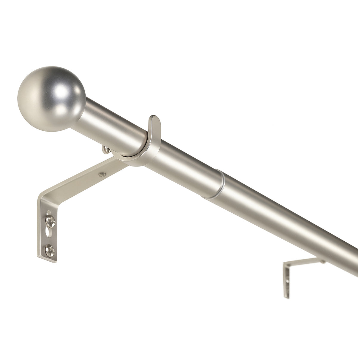 Curtain rod extendable Flexa stainless steel look end piece cap 16/19mm