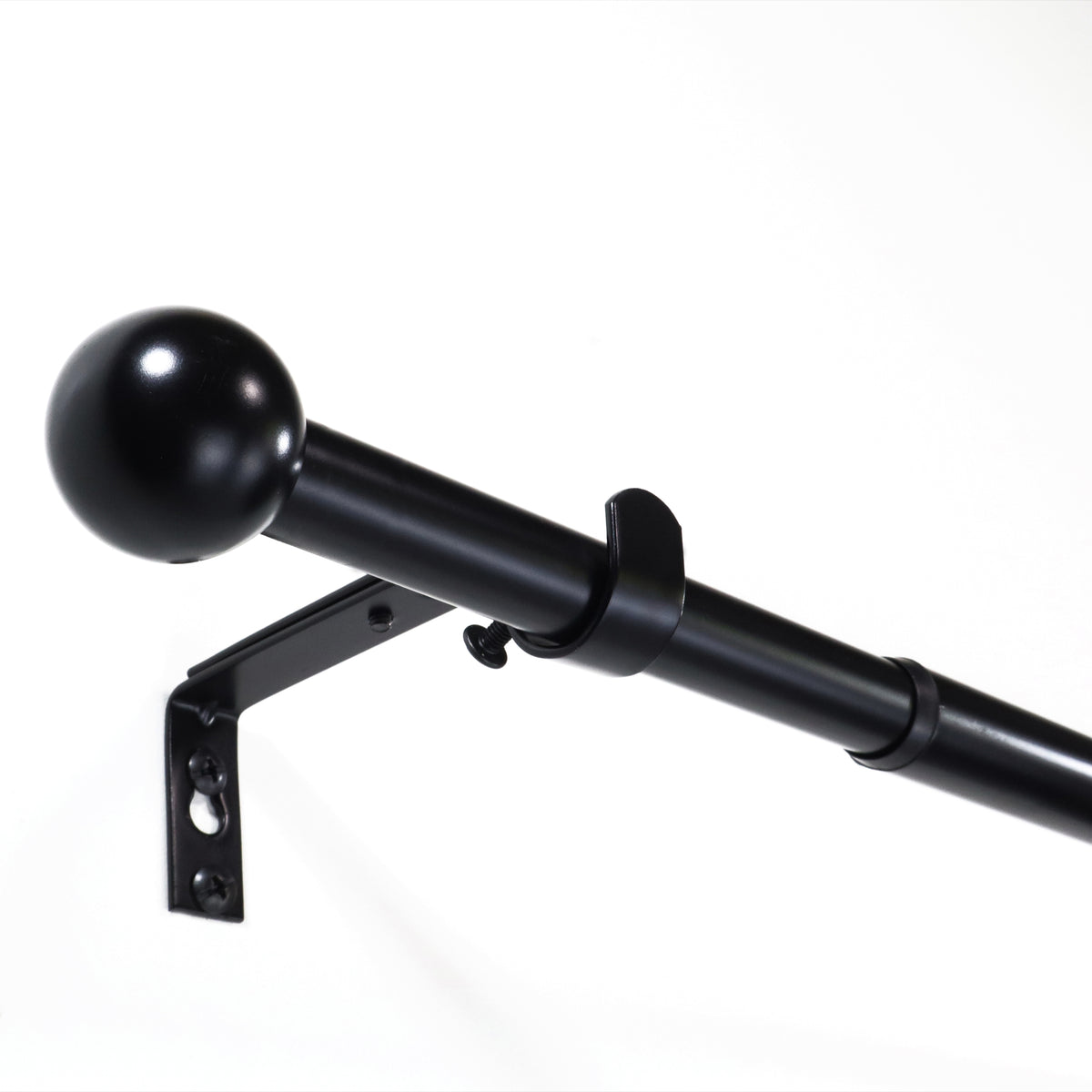 Curtain rod extendable Flexa black matt end piece cap 16/19mm