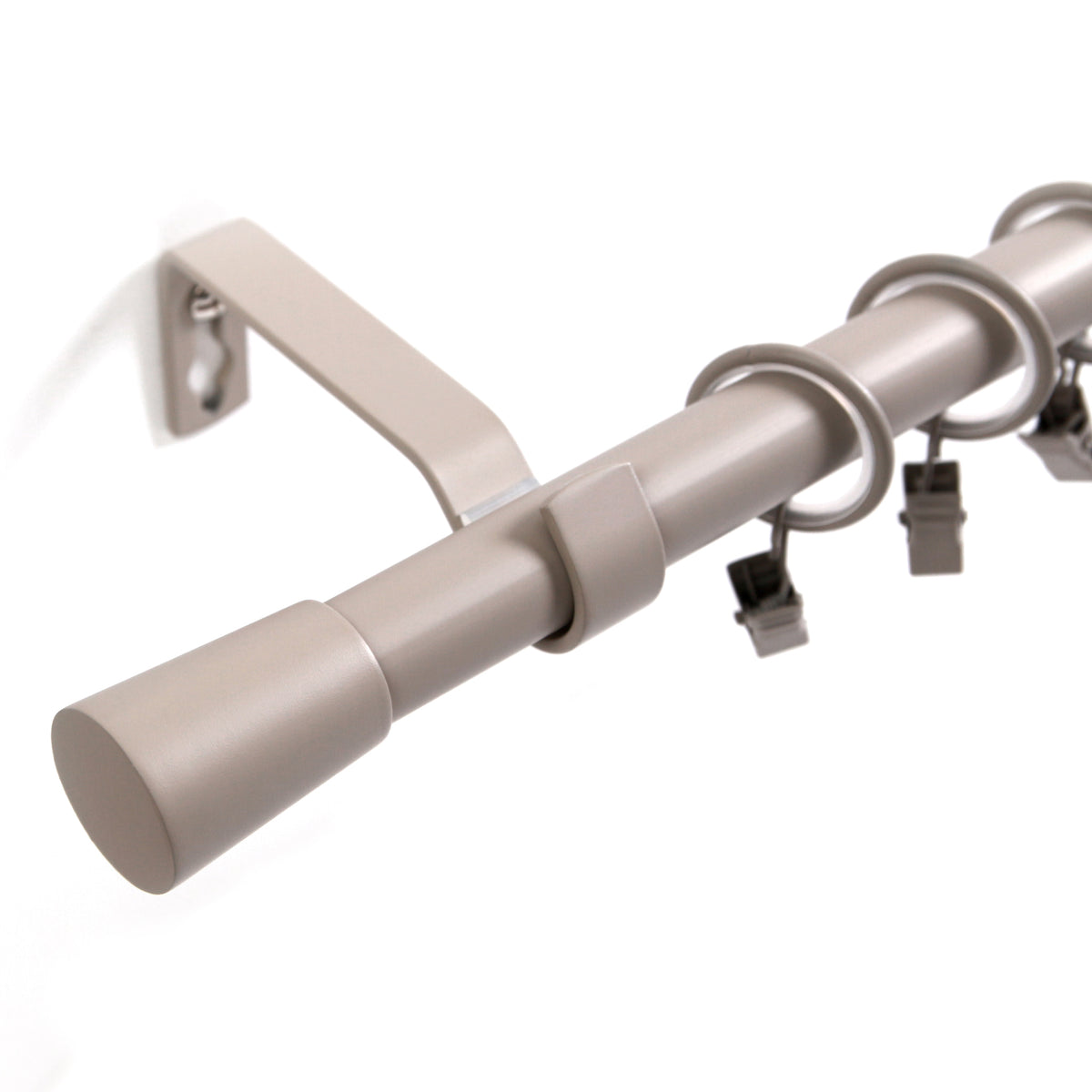 Curtain rod 19mm 1-track sand with cone complete set - Liya series