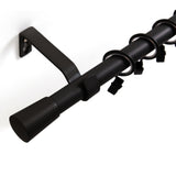 Curtain rod 19mm 1-track black with cone complete set - Liya series
