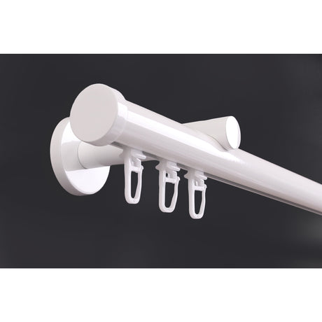 Gardinenstange Innenlauf Modern 20mm Weiß mit Kappe