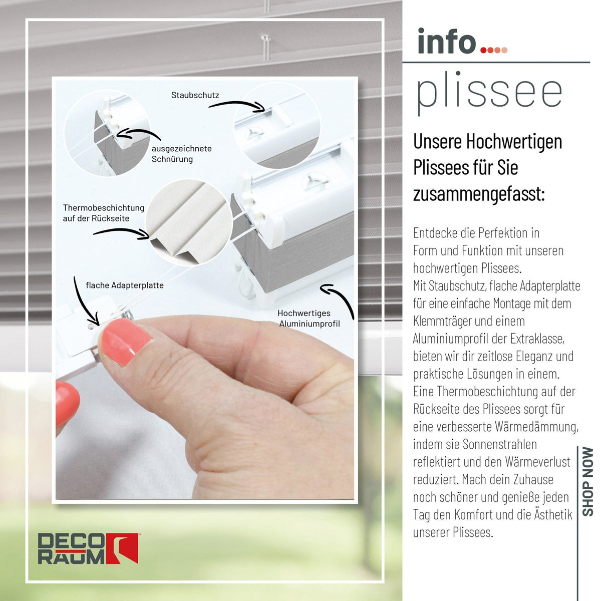 Thermo-Klemmfix-Plissee – ohne Bohren