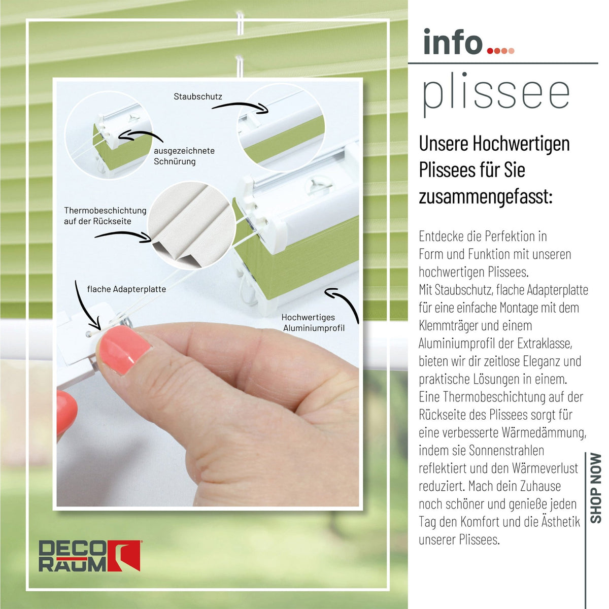 Thermo-Klemmfix-Plissee – ohne Bohren