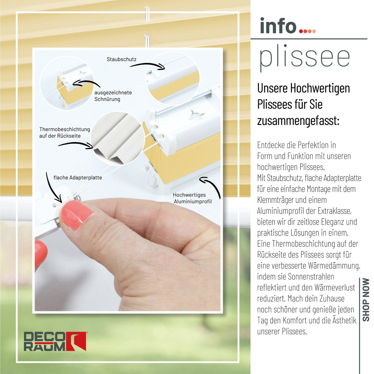 Thermo-Klemmfix-Plissee – ohne Bohren