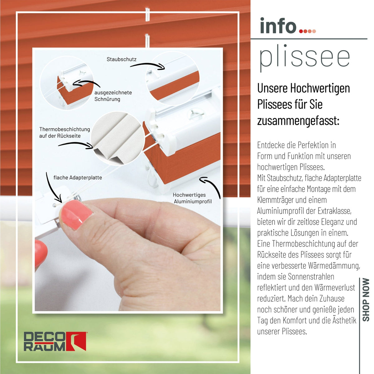 Thermo-Klemmfix-Plissee – ohne Bohren