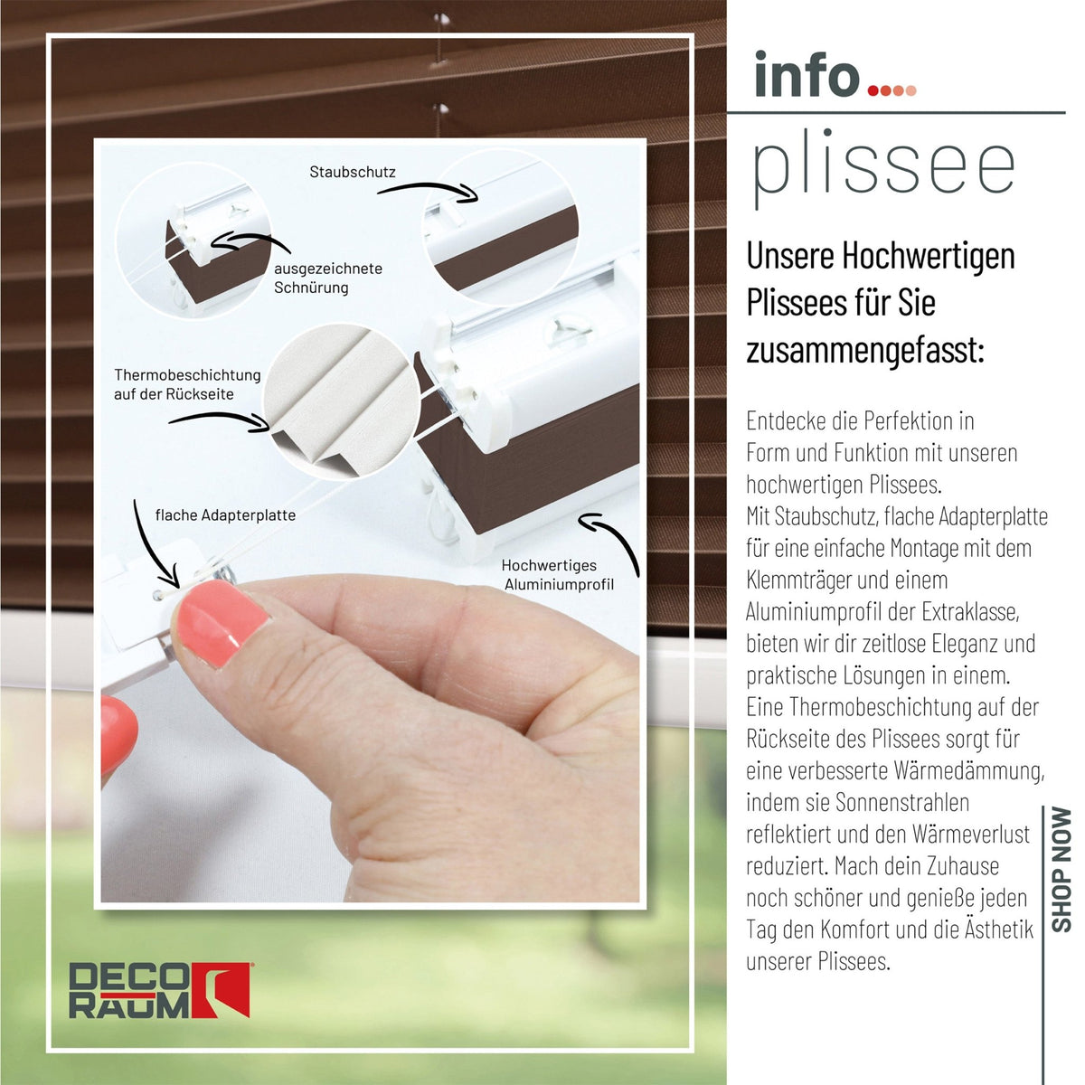 Thermo-Klemmfix-Plissee – ohne Bohren