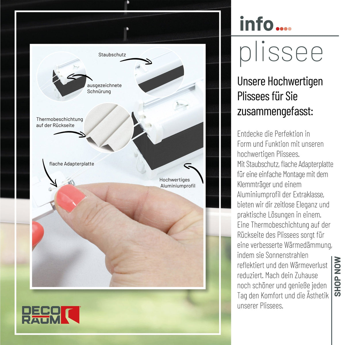 Thermo-Klemmfix-Plissee – ohne Bohren