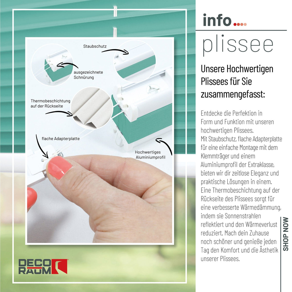 Thermo-Klemmfix-Plissee – ohne Bohren