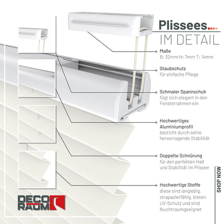 Plissee Basic Blickdicht nach Maß