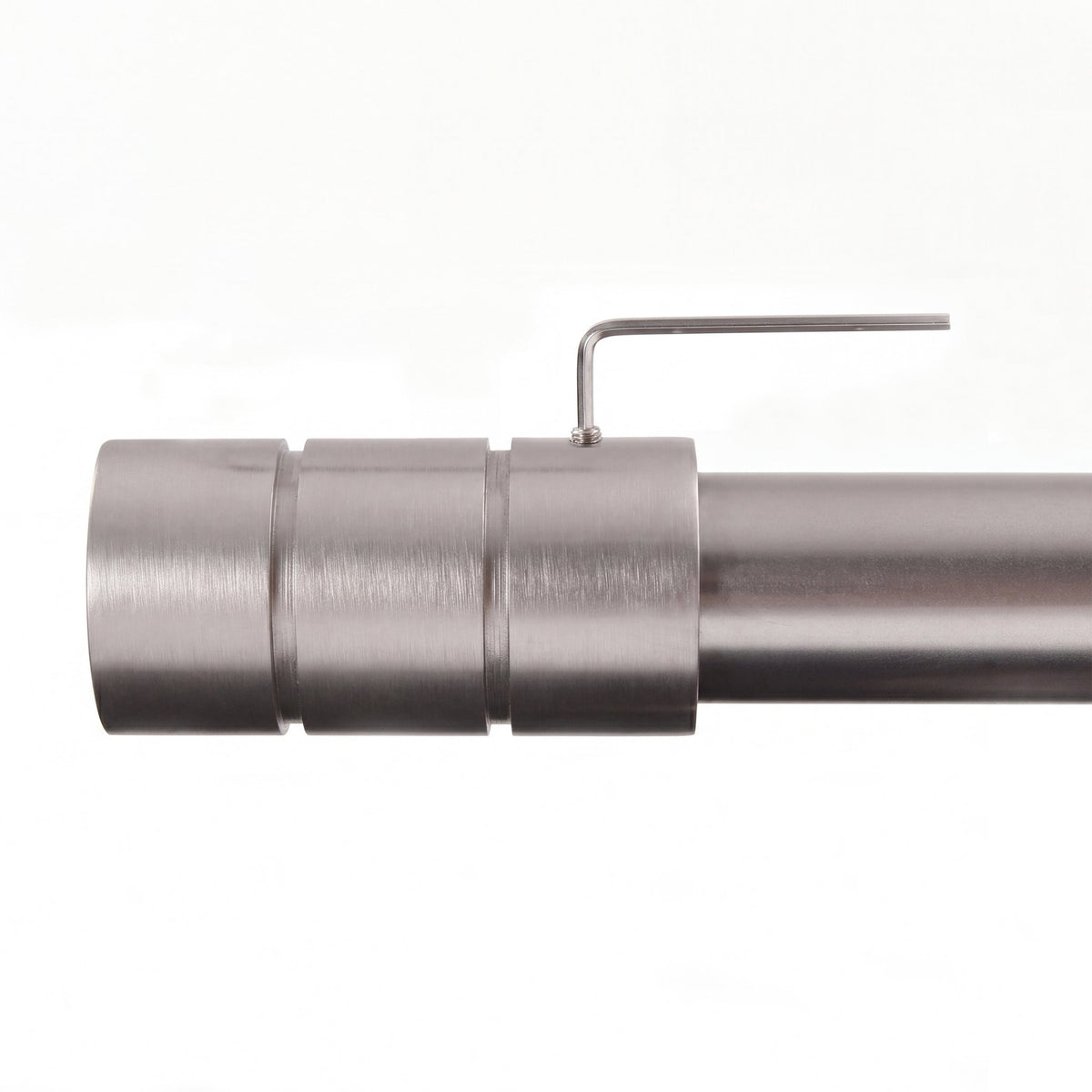 Gardinenstange auf Maß 25mm 1-läufig Edelstahl-optik mit Zylinder - Serie Style