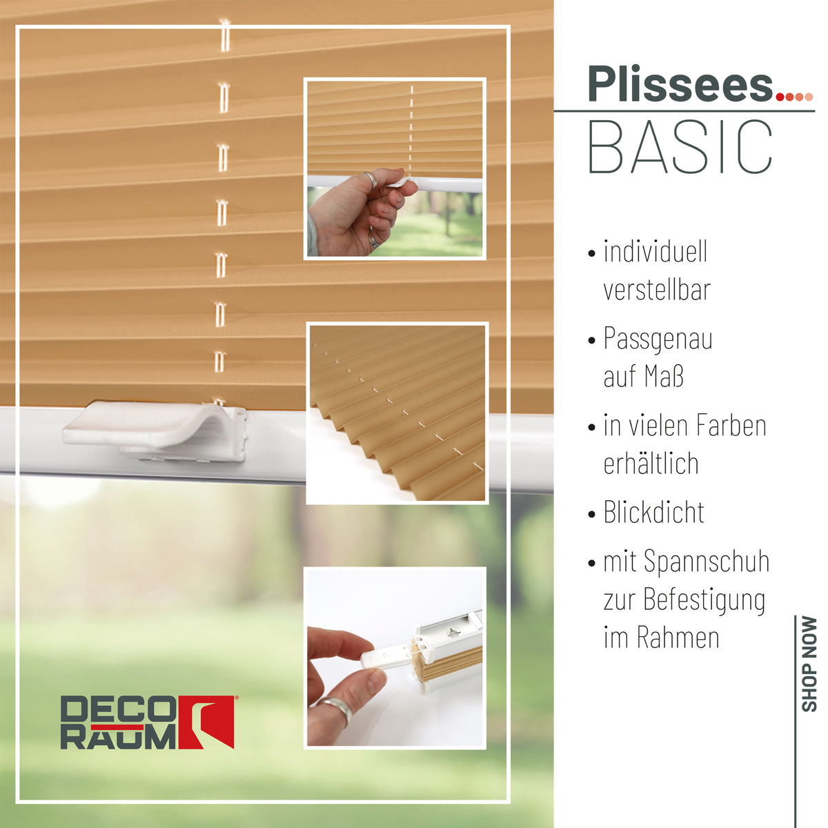 Plissee Basic Blickdicht nach Maß