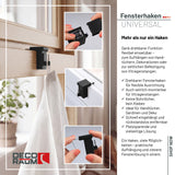 Fensterhaken Schwarz Universal