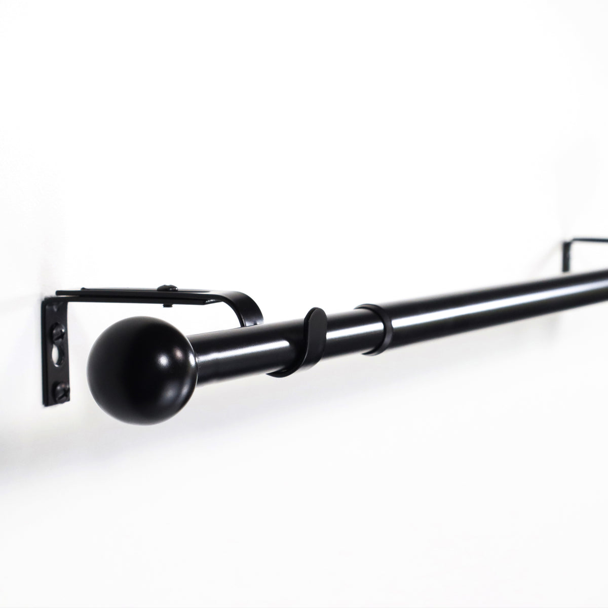 Curtain rod extendable Flexa black matt end piece cap 16/19mm
