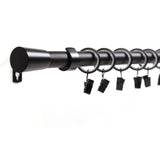 Curtain rod 19mm 1-track black with cone complete set - Liya series