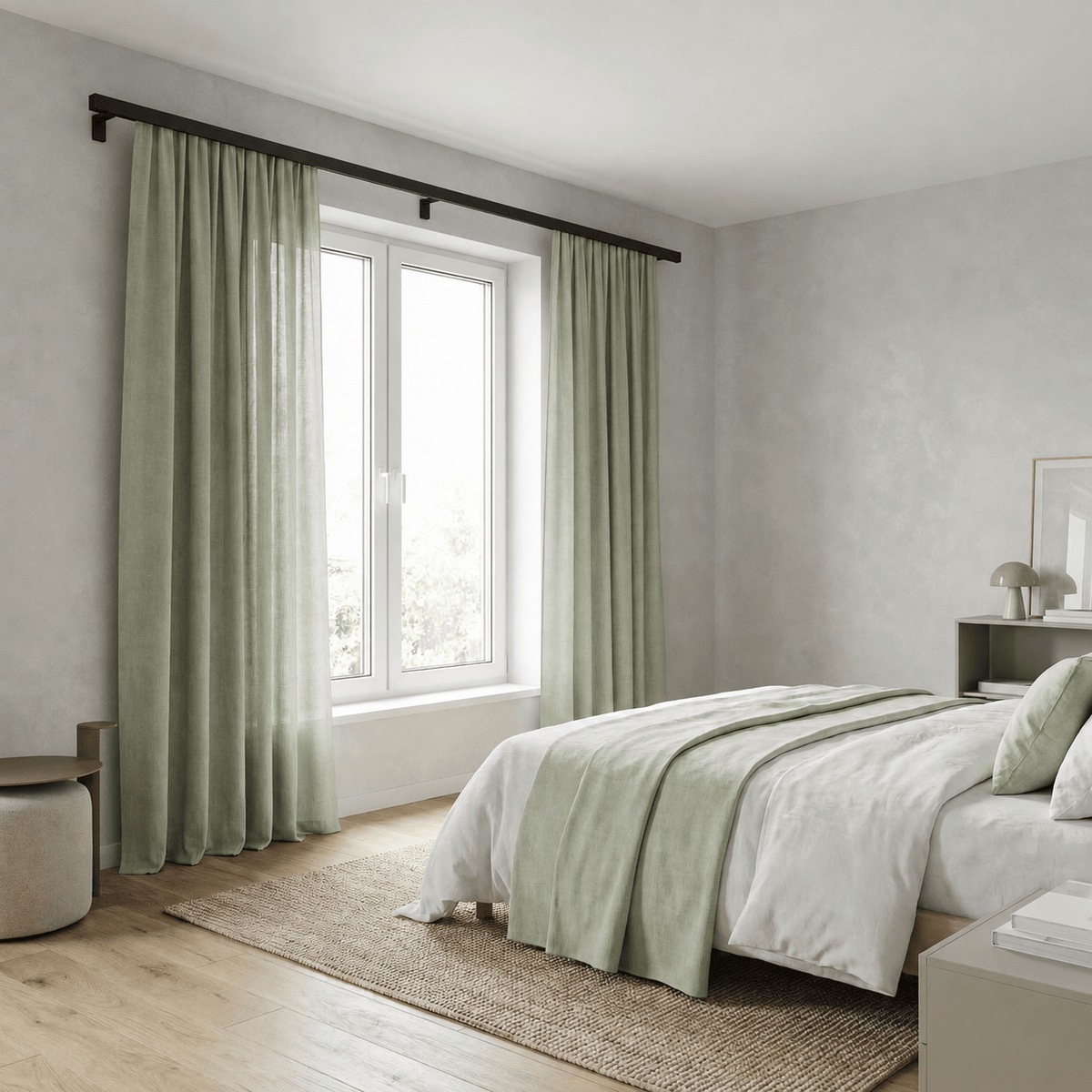 Gardinenschiene Innenlauf auf Maß 1-läufig Schwarz - Serie Loft