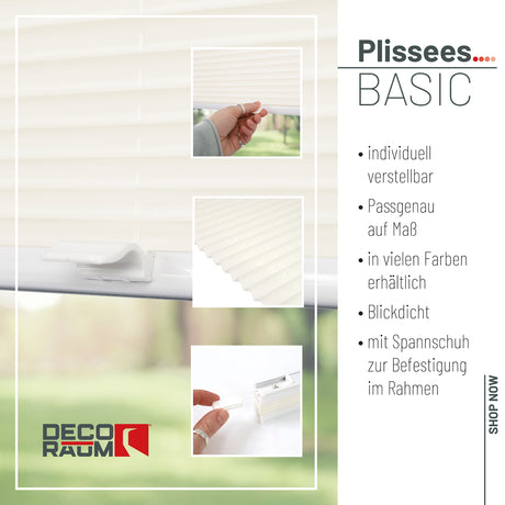 Plissee Basic Blickdicht nach Maß