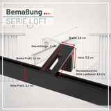 Gardinenschiene Innenlauf auf Maß 1-läufig Schwarz - Serie Loft