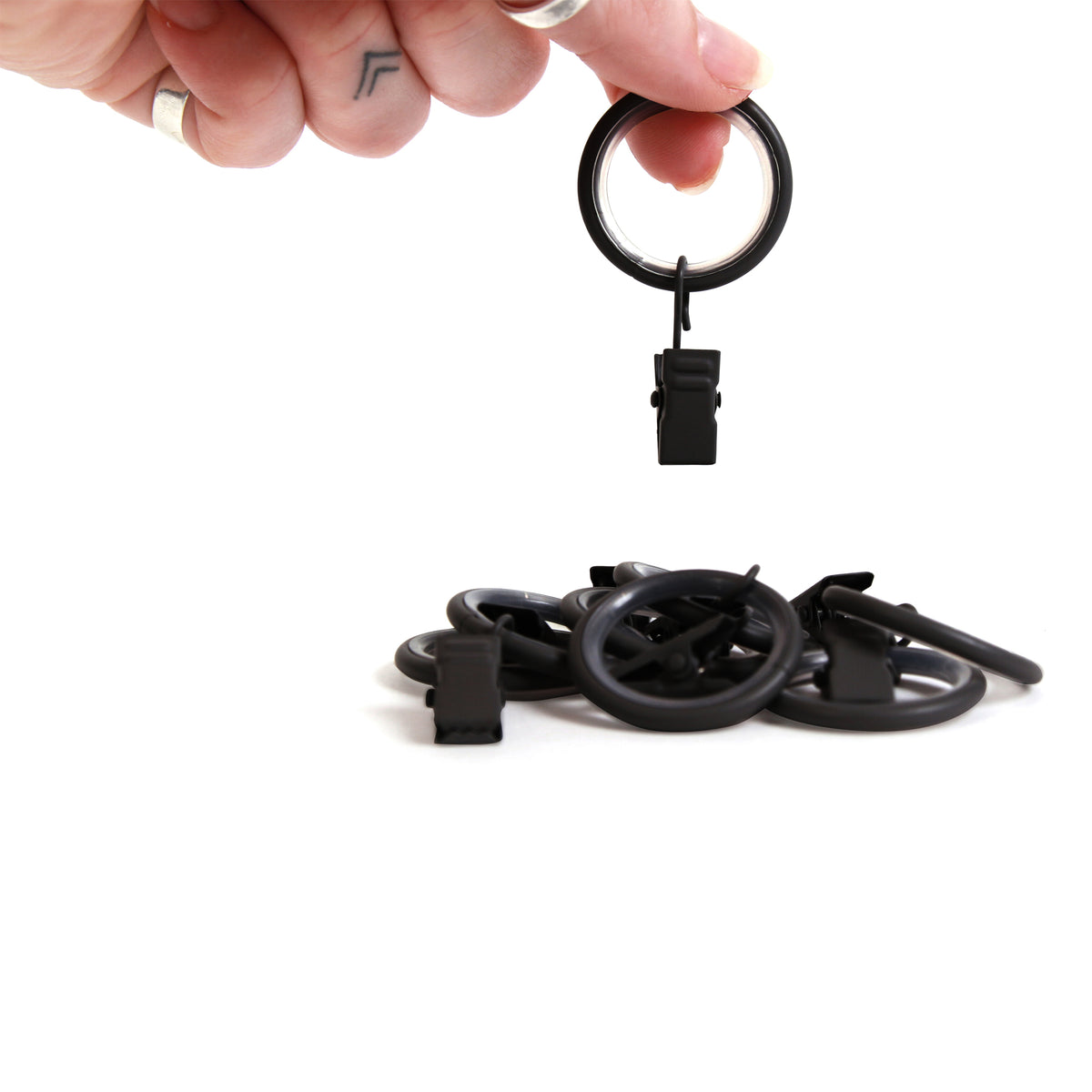 Curtain rod 19mm 1-track black with cone complete set - Liya series