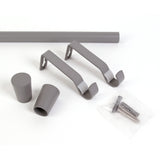 Curtain rod 19mm 1-track grey with cone complete set - Liya series