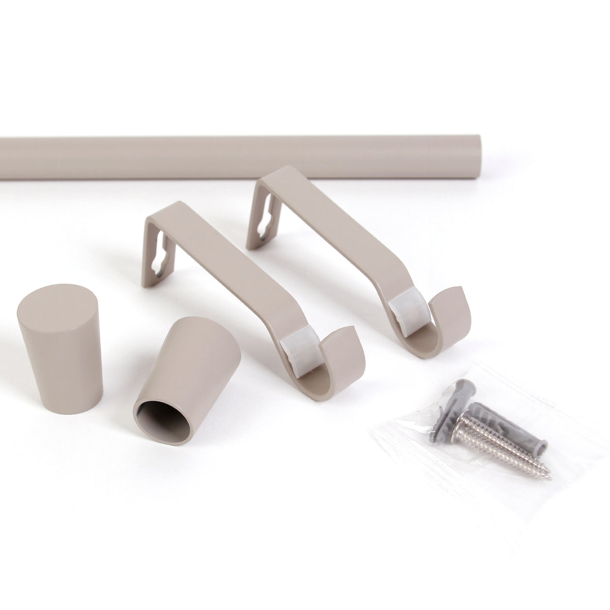 Curtain rod 19mm 1-track sand with cone complete set - Liya series