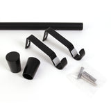 Curtain rod 19mm 1-track black with cone complete set - Liya series