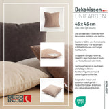 Dekokissen Uni Cappuccino 45x45 cm mit Füllung | OEKO-TEX®