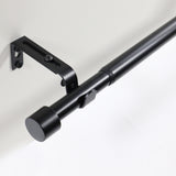 Gardinenstange ausziehbar Flexa Schwarz-matt Endstück Kappe 16/19mm 160-300cm