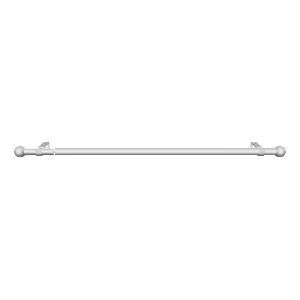 Curtain rod extendable Flexa stainless steel look end piece cap 16/19mm